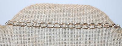 Blue & Pink Dangles Bead on a Silver Tone Necklace Chain 26" L