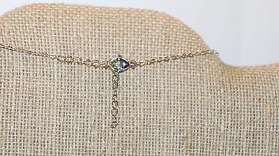 Brilliant Cluster Stones Butterfly Styled KEY PENDANT 1½" x ¾" on a Silver Tone Necklace Chain 17" L