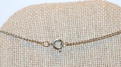 Silver Tone Wired & Jeweled Flower Petals PENDANT (1½" x ¾") on a Silver Tone Necklace Chain 22" L