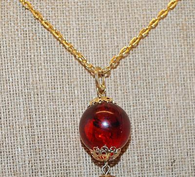 "All right, Mr. DeMille, I'm Ready for My Close-Up". Style PENDANT with a Long Gold Tone Necklace Chain 30" L