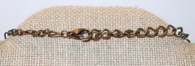 Large Bronze Style Owl PENDANT (3" x 1½") with Amber Dangles on a Dark Necklace Chain 24" L