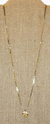 Small "Gold Rose" PENDANT (½" x ½") on a Gold Tone Necklace Chain 24" L