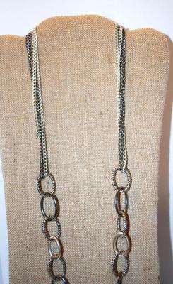 Long Necklace with Both Small & Large Chain Links 30" L