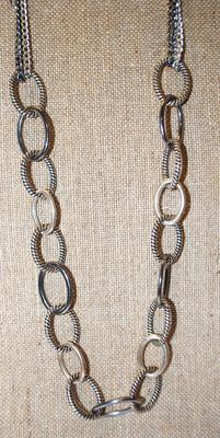 Long Necklace with Both Small & Large Chain Links 30" L