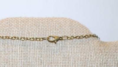 Double Sided Red & Blue "Fiery" Globe PENDANT (1" Circumference) on a Brass-Styled Necklace Chain 20" L