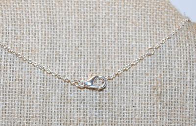 Large Hook Heart PENDANT (¾' x ¾") with Accent Stone on a Silver Tone Adjustable Necklace Chain 16-14" L