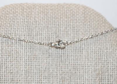 "Bowtie Ribbon" Sparkle Stones PENDANT (¾" x ¾") on a Silver Tone Necklace Chain 16" L
