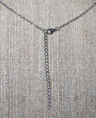 Two Tone Mother & Baby Owl HEART PENDANT (¾" x ¾") on a Silver Tone Necklace Chain 16" L