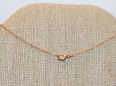 Rose Gold "White Pearls & Tulip" PENDANT (1" x ½") on a Rose Gold Necklace Chain 16" L