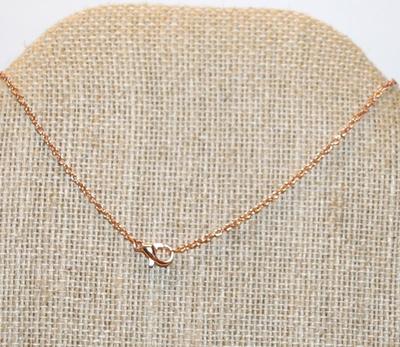 Small Rose Gold 4 Point Star PENDANT (¾" x ¼") on a Rose Gold Necklace Chain 17" L