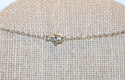 Large Oval Blue Stone PENDANT (1" x ¾") with Full Bright Surrounds on a Silver Tone Necklace Chain 17" L