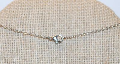 Deep Purple Faceted Round Stone PENDANT (¾" x ¾") with a Silver Tone Heart Setting on a Silver Tone Necklace Chain 17" L