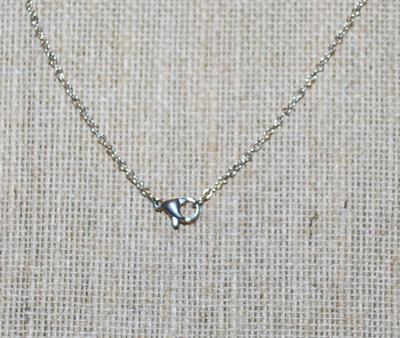 6 Pear Shaped Clear Stones Cross PENDANT (1" x ¾") on a Silver Tone Necklace Chain 17" L