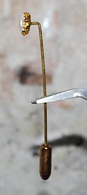 Small White Daisy PIN (2" L) with Pin Guard on a Gold Tone Setting