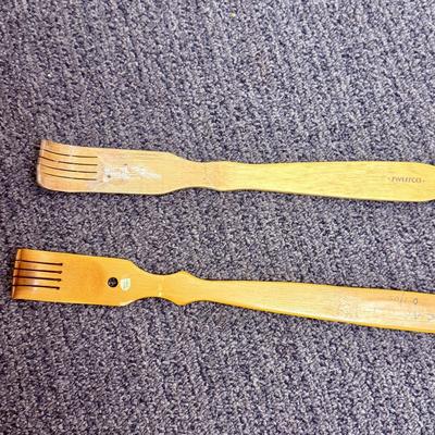 2 pc lot Wooden Back Scratcher / Roller