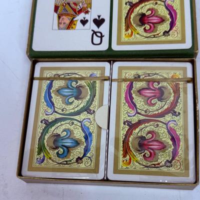 Sealed Double Deck of Vintage Playing Cards Fournier Spain Plastic Coated