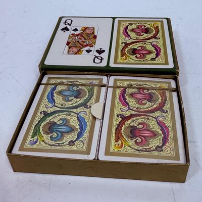 Sealed Double Deck of Vintage Playing Cards Fournier Spain Plastic Coated