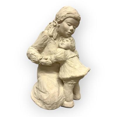 Sale Photo Thumbnail #721: Bright Eyes Statue Woman/Mother and Child  by Austin Prod. 1989
carved: Austin Prod Inc 1989 c and Bright Eyes