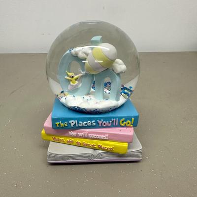Sale Photo Thumbnail #748: Dr. Seuss Graduation Theme "Oh the Places You'll Go" Snow Globe- Music Box w/ grad song- Works, great condition