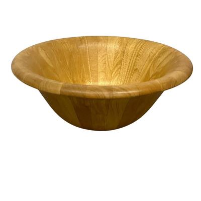 Sale Photo Thumbnail #766: 1993 Rubberwood Huge Wooden Bowl Made in Malaysia; "Plantation Timber, Environmentally Friendly"
17" in diameter across the top! Excellent condition.