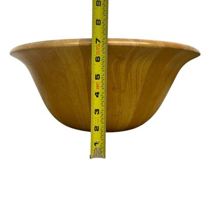 Sale Photo Thumbnail #768: 1993 Rubberwood Huge Wooden Bowl Made in Malaysia; "Plantation Timber, Environmentally Friendly"
17" in diameter across the top! Excellent condition.