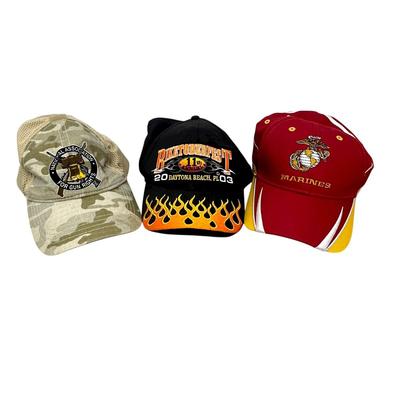 Sale Photo Thumbnail #779: 3 Baseball Caps - Marines, NRA, & Biketoberfest 2003 Daytona Beach
All in great to new shape