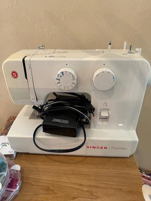 Singer Sewing machine and fabric