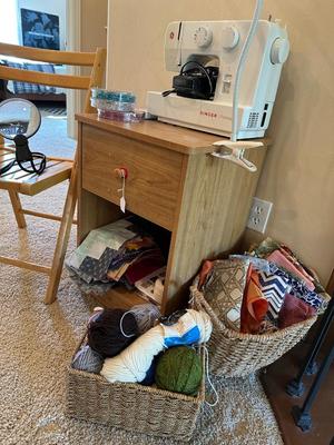 Singer Sewing machine and fabric