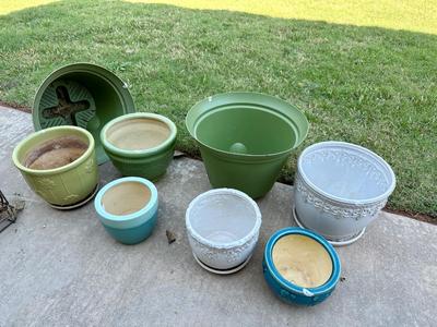 Backyard Ceramic and Plastic Pots