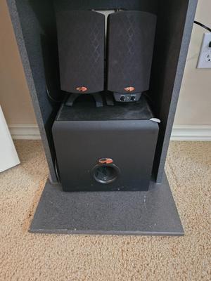 Furniture - Shelf with Miscellaneous Toys and Speaker Set