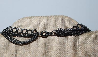 Dark Loops 12-Strands NECKLACE with Lobster-Style Clasp 38" L