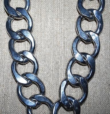 Large Link (1½" ea.) Heavy Solid Chain-Link NECKLACE with Large Lobster Clasp 18" L