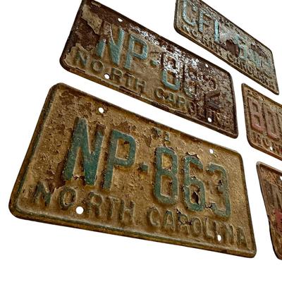 Sale Photo Thumbnail #813: 5 NC License Plates from the 70s- dirty, rusty