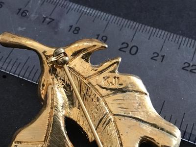 Kenneth J Lane Leaves Rhinestone Large Statement Brooch