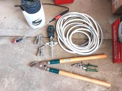 LONG HANDELED CLIPPERS-PUMP SPRAYER-HOSE AND MORE