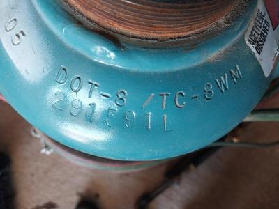 TWO TANKS WITH GAUGES ON PULL STAND