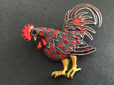Costume Rooster Brooch