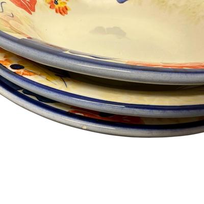 Sale Photo Thumbnail #851: 3 Dansk Floral Large Bowls Made in Italy- a few tiny nicks as shown in photos