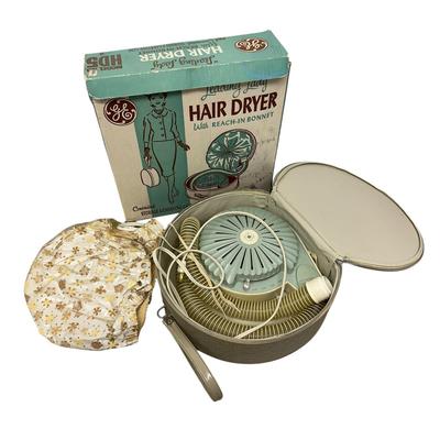 Sale Photo Thumbnail #860: GE Vintage Hair Dryer in Original Suitcase and Box with Tested/Works