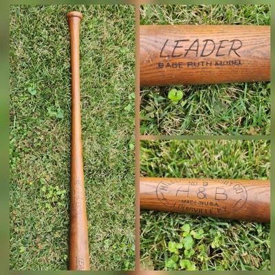 Vintage Hillerich & Bradsby H & B Baseball Bat No. 9 Leader Babe Ruth Model 35"