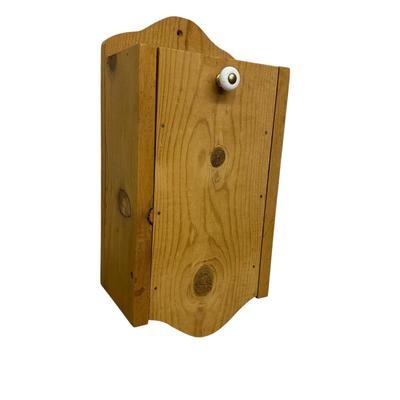 Sale Photo Thumbnail #898: Wooden Box with Compartments (Handmade?) 15" tall, hole to hang
