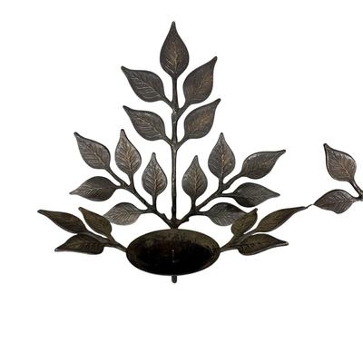 Sale Photo Thumbnail #901: 3 metal Wrought Iron Black Wall Hanging Candleholders
Pair are 11" tall, single is 13" tall