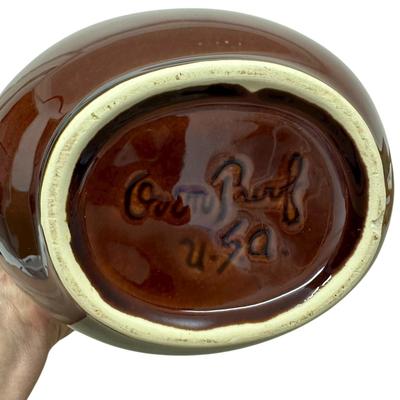 Sale Photo Thumbnail #928: Hull Pottery USA Brown Pitcher - one chip on base as shown in photo