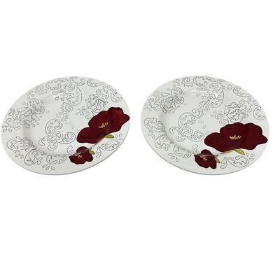 Sale Photo Thumbnail #946: 2 Laurie Gates "Dehlia" Dinner Plates 9.5" Floral- no chips