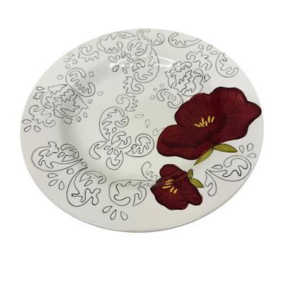 Sale Photo Thumbnail #947: 2 Laurie Gates "Dehlia" Dinner Plates 9.5" Floral- no chips