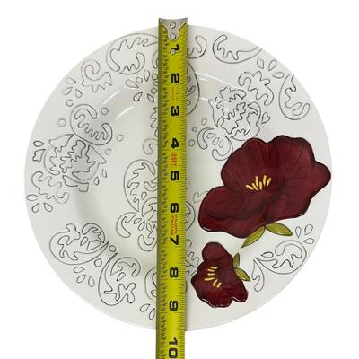Sale Photo Thumbnail #948: 2 Laurie Gates "Dehlia" Dinner Plates 9.5" Floral- no chips
