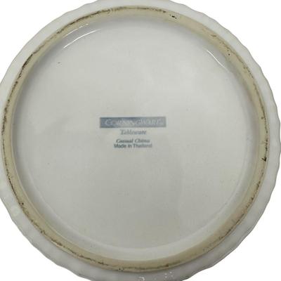 Sale Photo Thumbnail #973: 2 Matching Corning White Jars with Lids- no chips - 6' and 8" tall with lids on