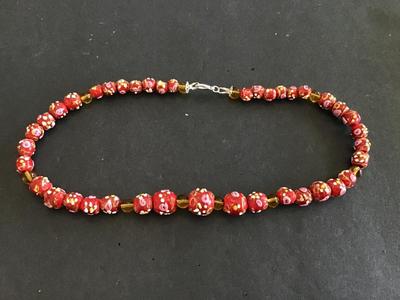 Red Art Glass Necklace