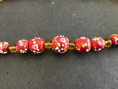 Red Art Glass Necklace