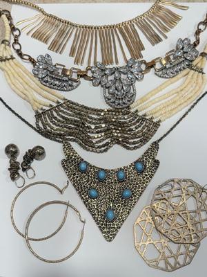LOT 94J: Statement Necklaces & Large Pierced Earrings